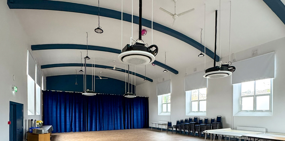 Design, supply, installation and commissioning of a heating and cooling system at a community hall in Keighley